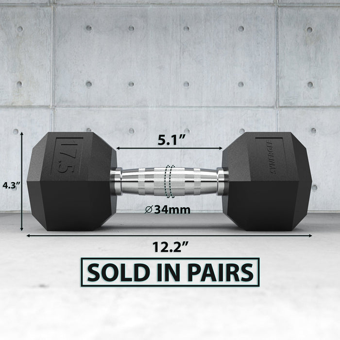 Synergee Rubber Hex Dumbbell Pairs