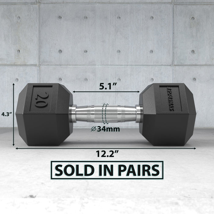 Synergee Rubber Hex Dumbbell Pairs