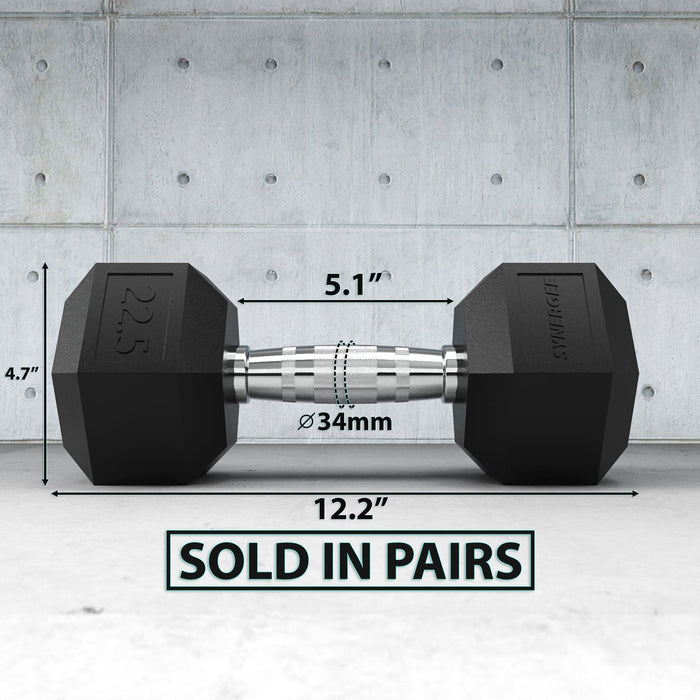 Synergee Rubber Hex Dumbbell Pairs