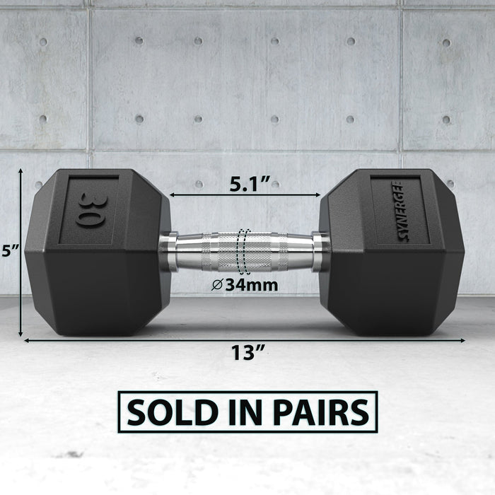 Synergee Rubber Hex Dumbbell Pairs