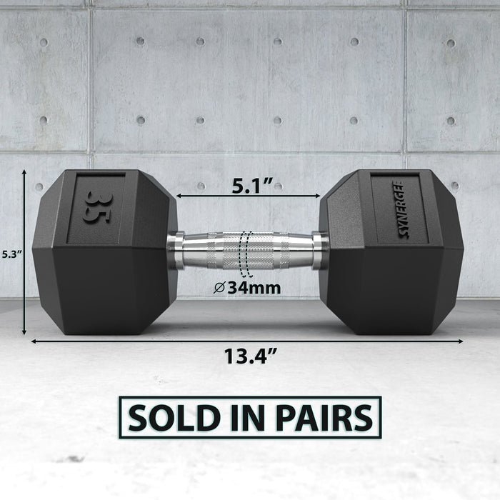 Synergee Rubber Hex Dumbbell Pairs