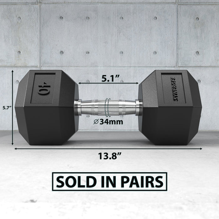 Synergee Rubber Hex Dumbbell Pairs